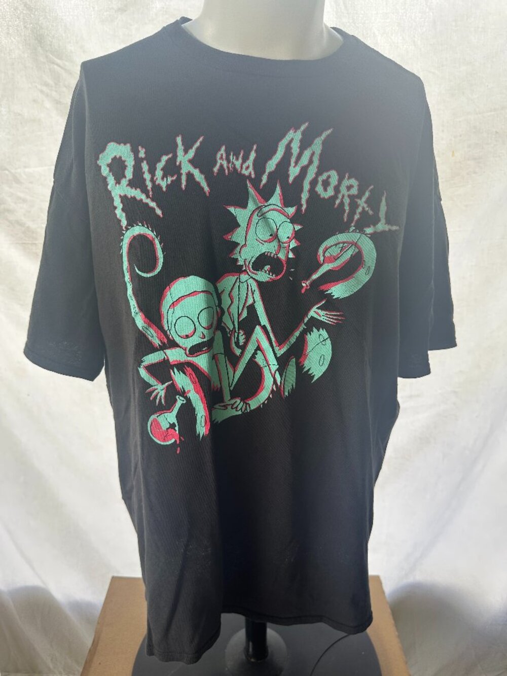 Rick and Morty Rick Sanchez Morty Smith Men's Black T Shirt Size 2XL Adult Swim